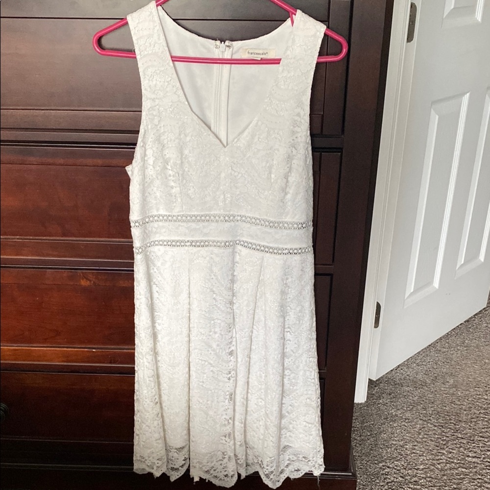 White Lace Sleeveless Dress